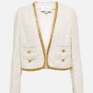 Giambattista Valli Embellished Bouclé Cropped Jacket | Size 42